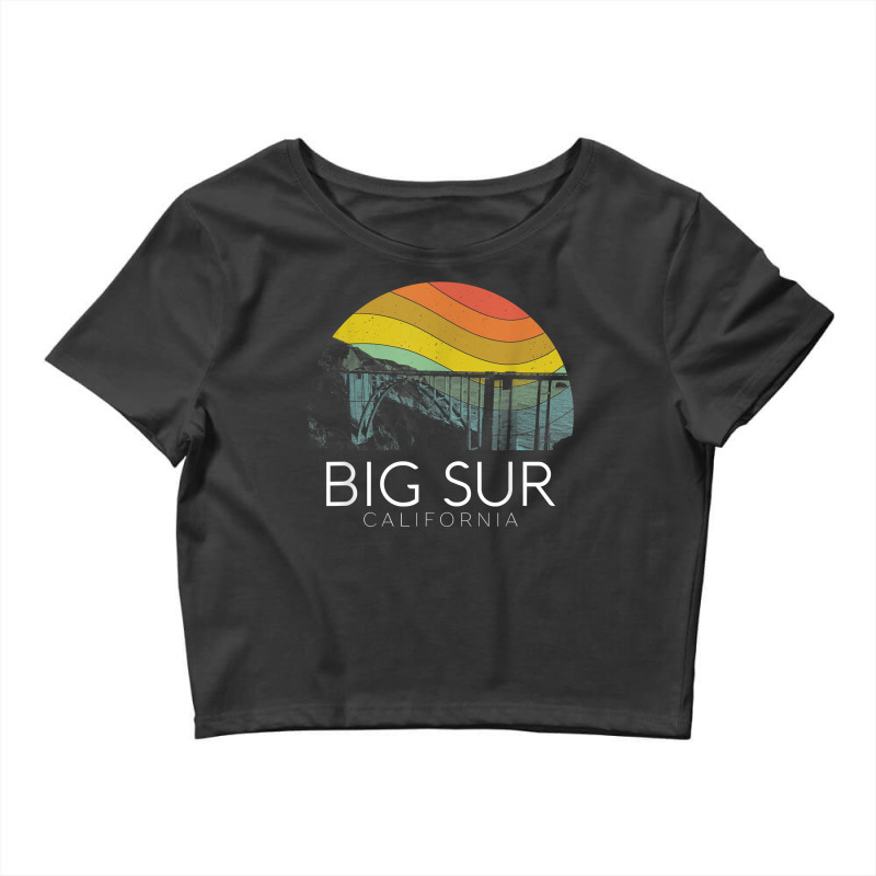 Big Sur California Beach Central Coast Retro Forest Camping T Shirt Crop Top by puawhla | Artistshot