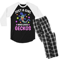 Gecko T  Shirt Just A Girl Who Loves Geckos T  Shirt Men's 3/4 Sleeve Pajama Set | Artistshot