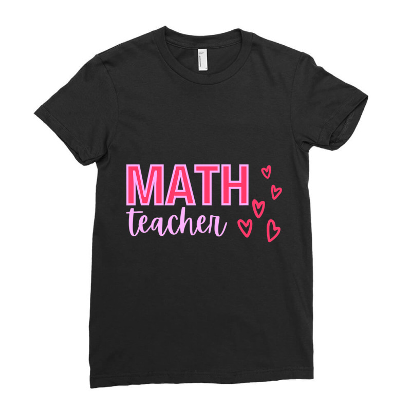 Limited Edition Valentine's Day Math Teacher With Hearts Ladies Fitted T-Shirt by Trudeau Palmer | Artistshot