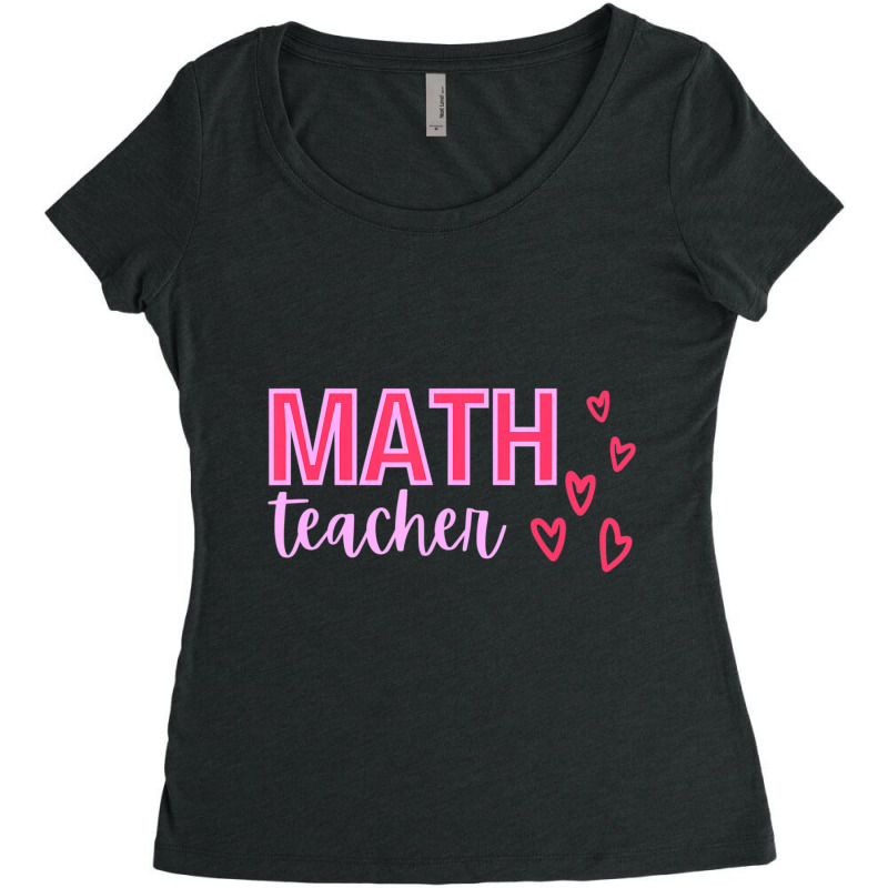 Limited Edition Valentine's Day Math Teacher With Hearts Women's Triblend Scoop T-shirt by Trudeau Palmer | Artistshot