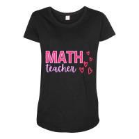 Limited Edition Valentine's Day Math Teacher With Hearts Maternity Scoop Neck T-shirt | Artistshot