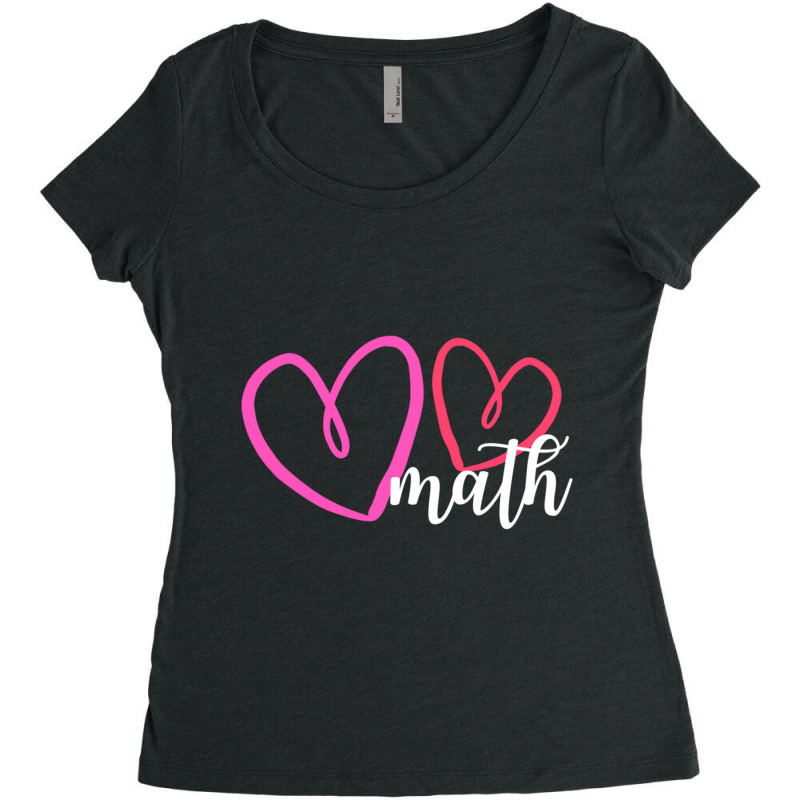 Hot Trend Valentine's Day Math With Hearts Women's Triblend Scoop T-shirt by Trudeau Palmer | Artistshot