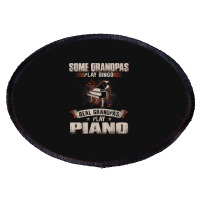 Mens Some Grandpas Play Bingo Real Grandpas Play Piano Oval Patch | Artistshot