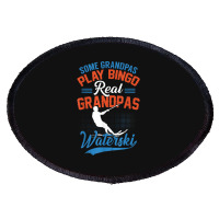 Mens Some Grandpas Play Bingo Real Grandpas Waterski Oval Patch | Artistshot