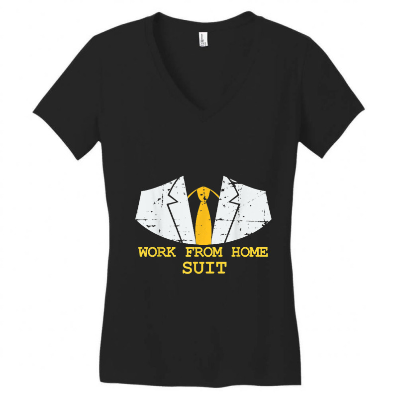 Mens Work From Home Suit Telecommuter Women's V-Neck T-Shirt by THOMASBUEHLER | Artistshot