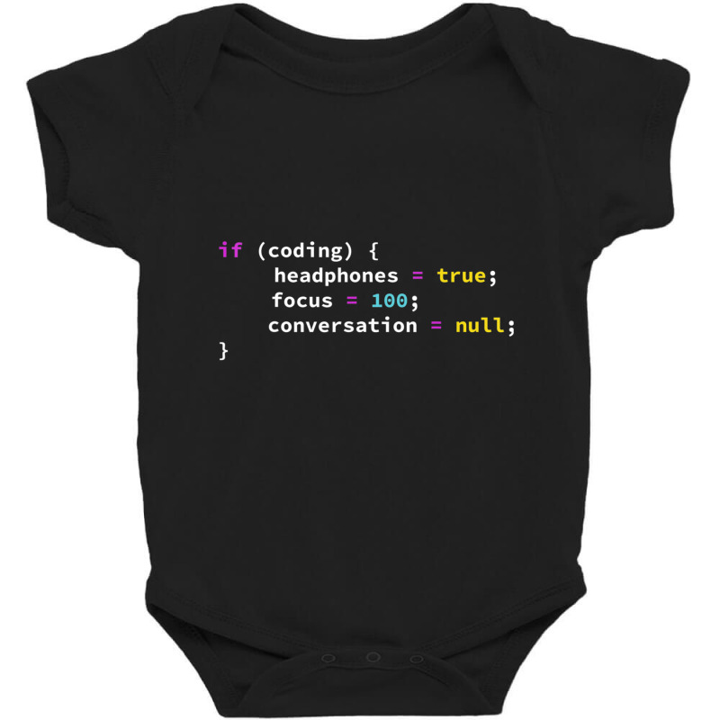 Programming If Coding Headphones Focus Joke Baby Bodysuit | Artistshot