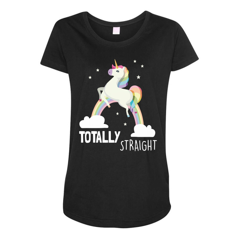 Totally Straight Funny Unicorn Maternity Scoop Neck T-shirt | Artistshot