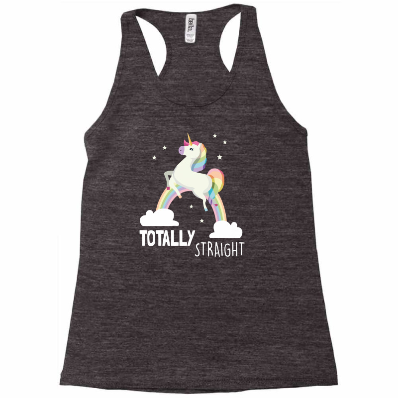 Totally Straight Funny Unicorn Racerback Tank | Artistshot