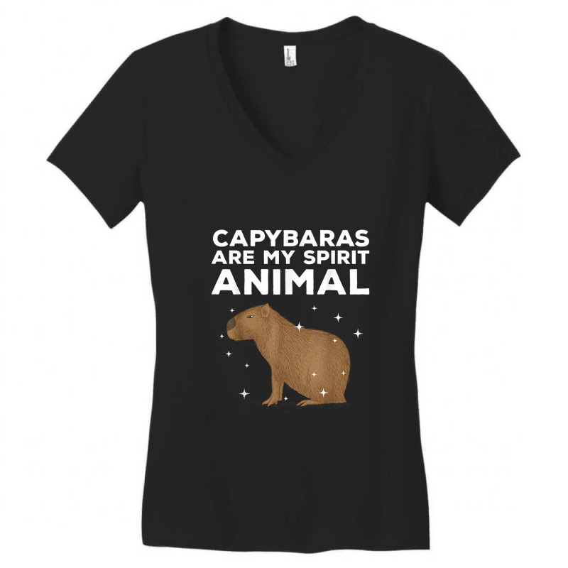 Cool Capybara For Men Women Rodent Spirit Animal Zoologist Women's V-Neck T-Shirt by ChristopherCharlesWilliamson | Artistshot