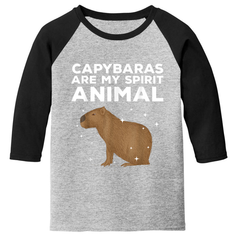 Cool Capybara For Men Women Rodent Spirit Animal Zoologist Youth 3/4 Sleeve by ChristopherCharlesWilliamson | Artistshot