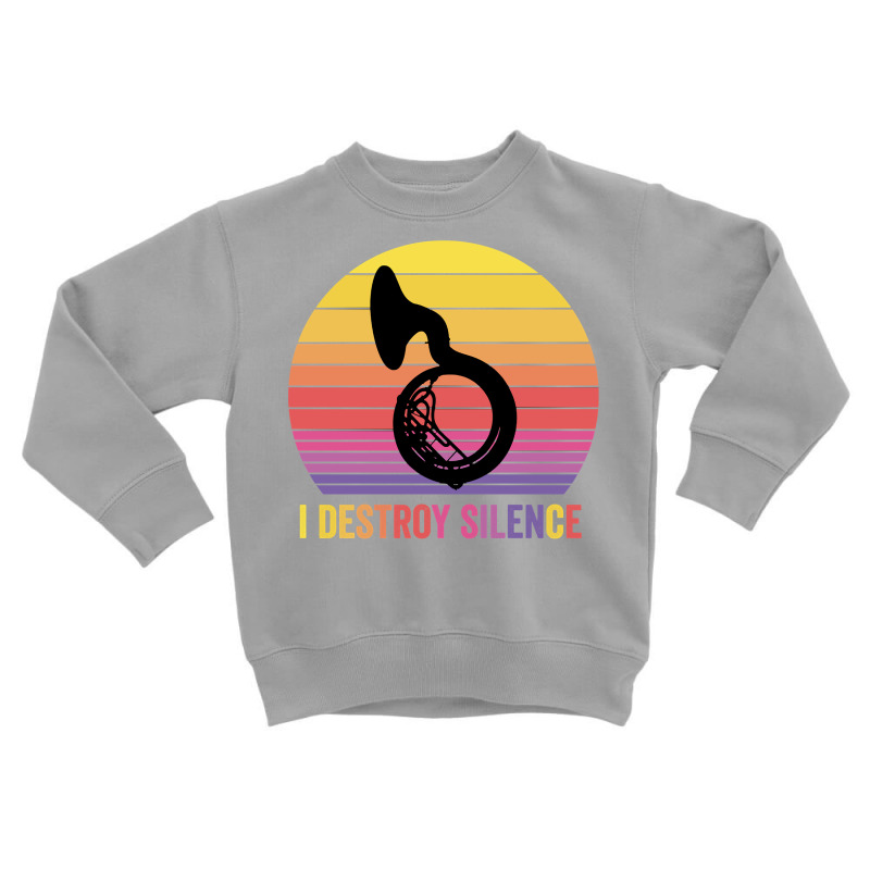 Silhouette Sousaphone Retro Vintage I Destroy Silence Pullover Hoodie Toddler Sweatshirt by luckenbg | Artistshot