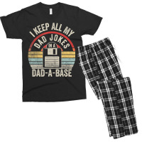 Retro I Keep All My Dad Jokes In A Dad-a-base Cool Dad Men's T-shirt Pajama Set | Artistshot