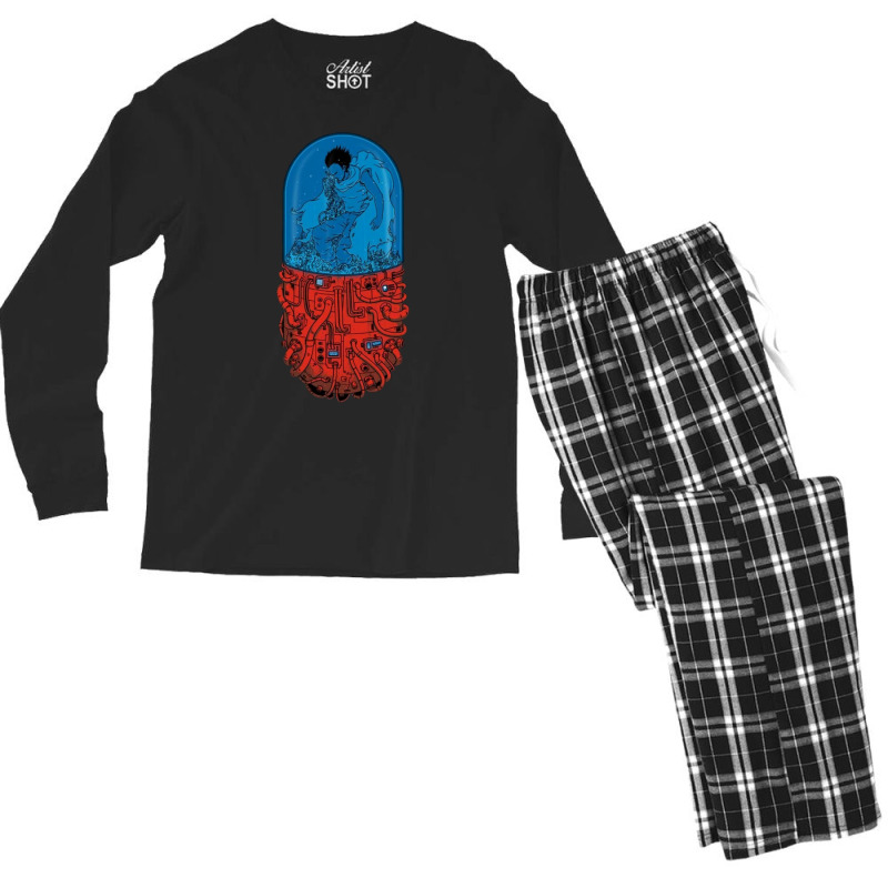 Medicine Red Blue Men's Long Sleeve Pajama Set | Artistshot