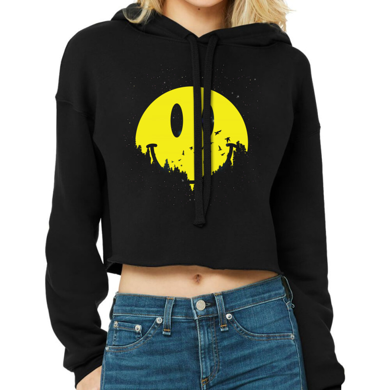 Smiley Planet Cropped Hoodie by Gurkan | Artistshot