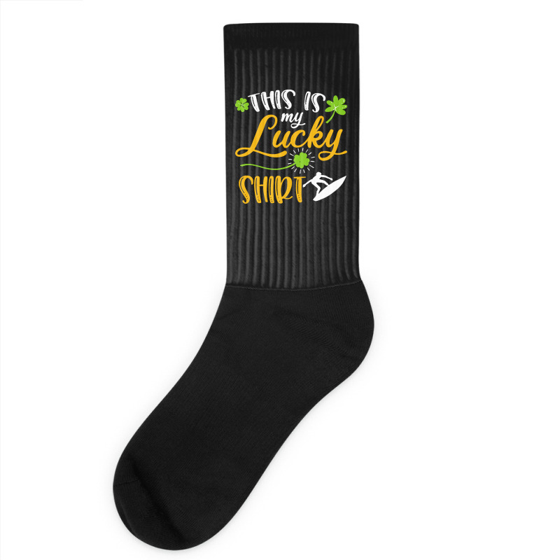 Surfing St Patricks Day T  Shirt Surfing This Is My Lucky Shirt St Pat Socks | Artistshot