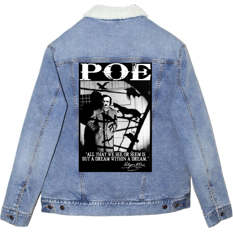 Edgar Allan Poe Unisex Sherpa-Lined Denim Jacket by salayobatrazf | Artistshot