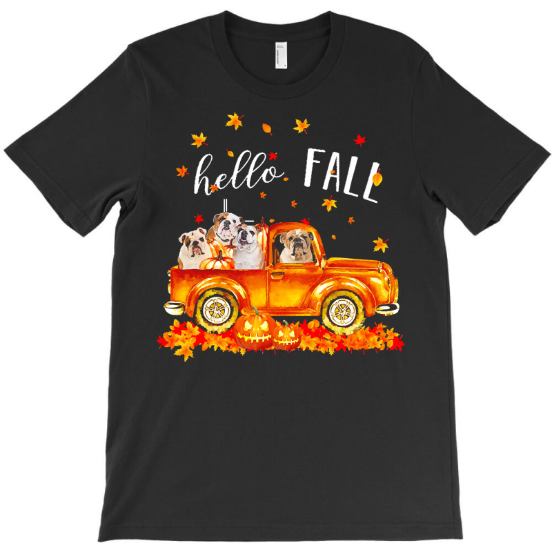 Hello Fall Bulldogs In Car Autunm T  Shirt Bulldogs Hello Fall   Bulld T-shirt | Artistshot