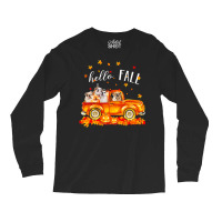 Hello Fall Bulldogs In Car Autunm T  Shirt Bulldogs Hello Fall   Bulld Long Sleeve Shirts | Artistshot