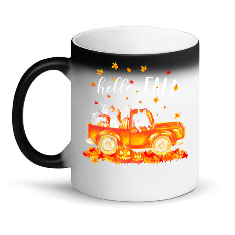 Hello Fall Frenchie In Car Autunm T  Shirt Frenchie Hello Fall   Frenc Magic Mug | Artistshot