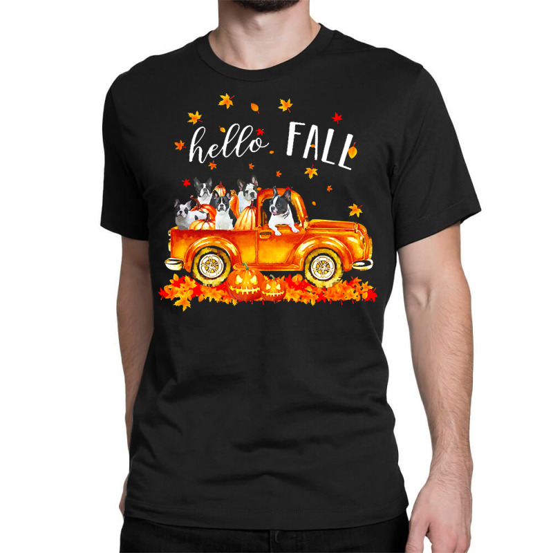 Hello Fall Frenchie In Car Autunm T  Shirt Frenchie Hello Fall   Frenc Classic T-shirt | Artistshot