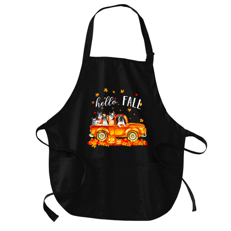 Hello Fall Frenchie In Car Autunm T  Shirt Frenchie Hello Fall   Frenc Medium-length Apron | Artistshot