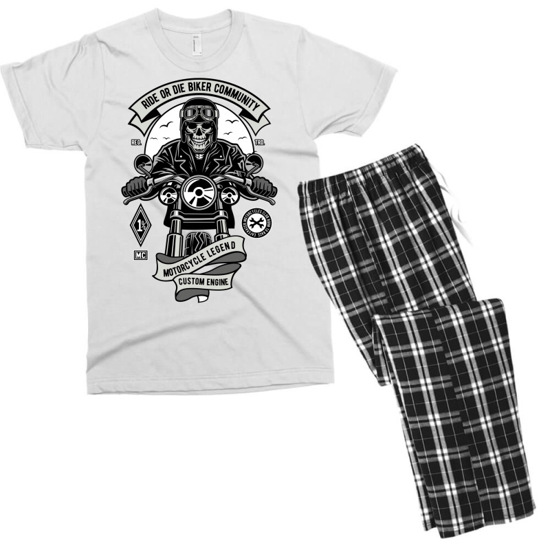 Ride Or Die Biker Community Motorcycle Lifestyle Men's T-shirt Pajama Set by actheguisaob | Artistshot