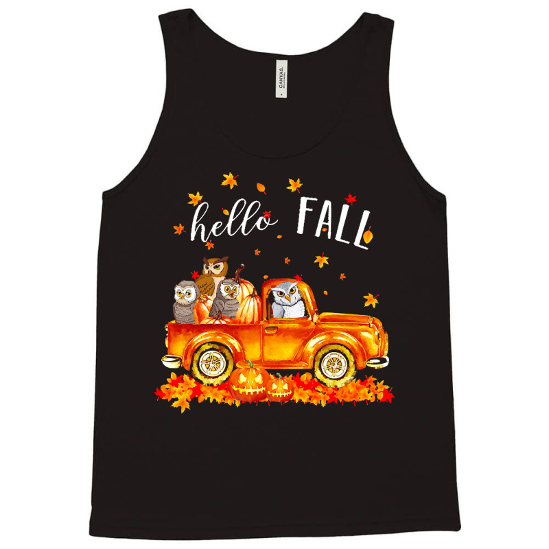 Hello Fall Owls In Car Autunm T  Shirt Owls Hello Fall   Owls In Car P Tank Top | Artistshot