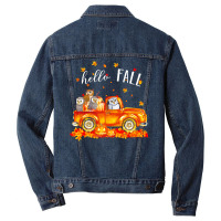 Hello Fall Owls In Car Autunm T  Shirt Owls Hello Fall   Owls In Car P Men Denim Jacket | Artistshot