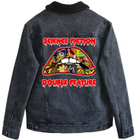 Science Fiction  Double Feature (lips! Lips!! Lips!!!) Unisex Sherpa-lined Denim Jacket | Artistshot