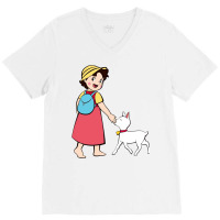 Heidi And Litle Goat V-neck Tee | Artistshot