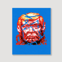 Trump Head Red Haywire Portrait Canvas Print | Artistshot