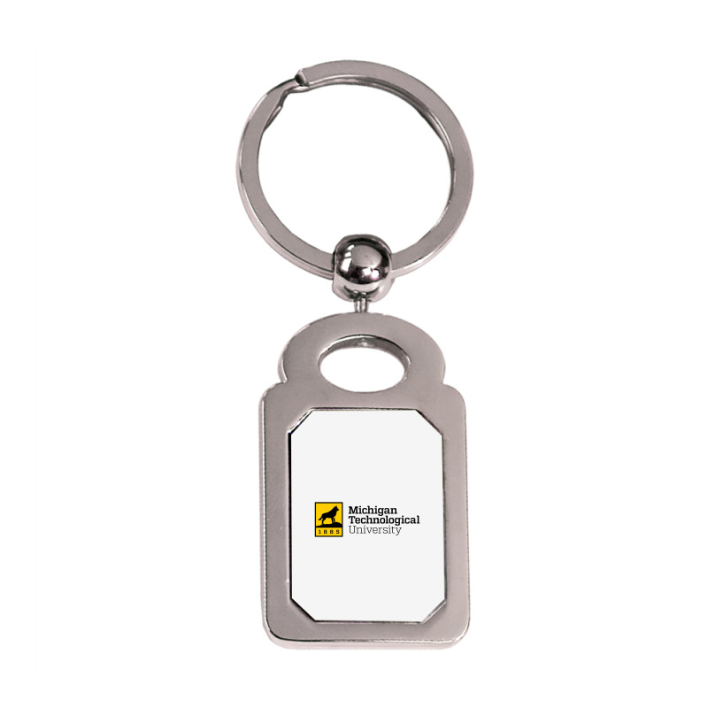 Michigan Technological University Silver Rectangle Keychain | Artistshot