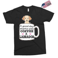 Labrador T Shirta Good Day Starts With Coffee And Labrador, Cute Labra Exclusive T-shirt | Artistshot