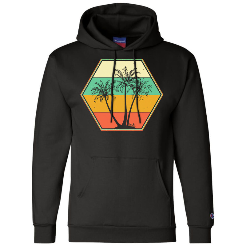 Palm Tree T  Shirt Palm Tree Vintage Retro Style Tropical Beach Themed Champion Hoodie | Artistshot