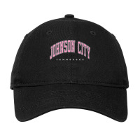 Johnson City Tennessee Tn Varsity Style Pink Text Premium Adjustable Cap | Artistshot