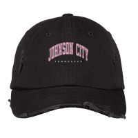 Johnson City Tennessee Tn Varsity Style Pink Text Premium Vintage Cap | Artistshot