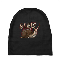 Slow Speed Snail Racer Joke Baby Beanies | Artistshot