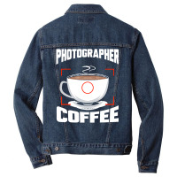 Photographer T  Shirt Photographer Fueled By Coffee Camera Photography Men Denim Jacket | Artistshot