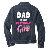 Mens Birthday Girl Daddy Family Parents Father Dad T Shirt Ladies Denim Jacket | Artistshot