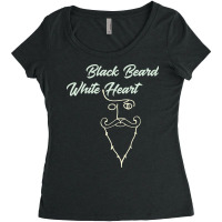 Black Beard White Heart2 Women's Triblend Scoop T-shirt | Artistshot