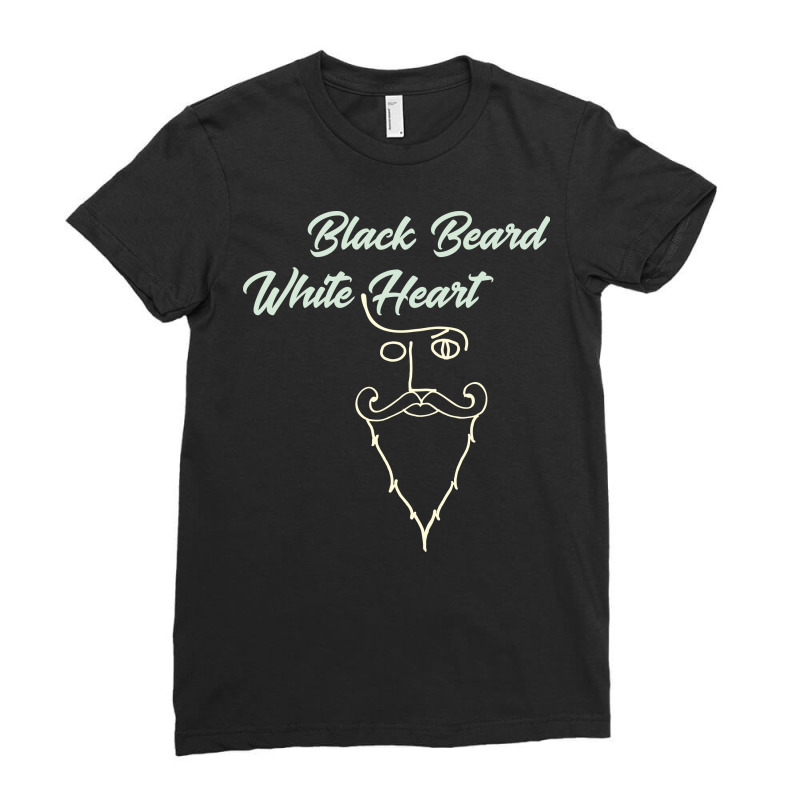 Black Beard White Heart2 Ladies Fitted T-Shirt by Grafixbychawki | Artistshot