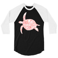 Sea Turtle Watercolor Xmas 3/4 Sleeve Shirt | Artistshot