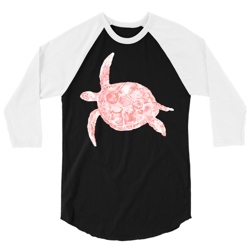 Sea Turtle Watercolor Xmas 3/4 Sleeve Shirt | Artistshot