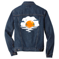 Sunset T  Shirt Sunset As Fried Egg Illustration T  Shirt Men Denim Jacket | Artistshot