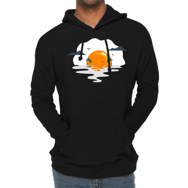 Sunset T  Shirt Sunset As Fried Egg Illustration T  Shirt Lightweight Hoodie | Artistshot