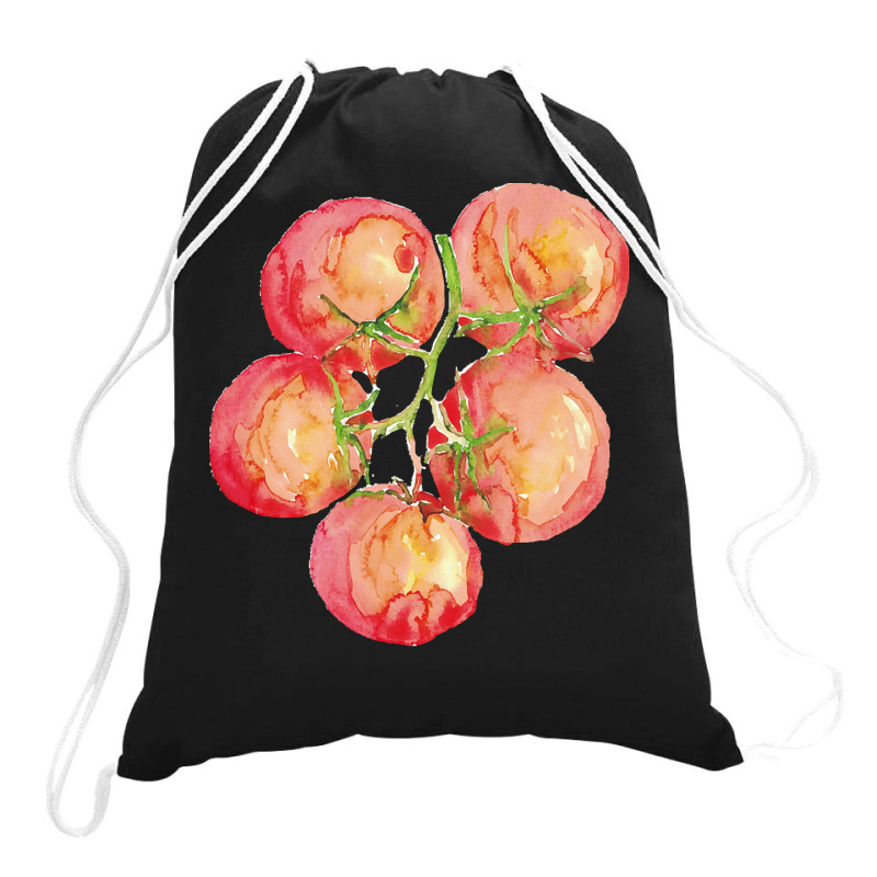 Tomato Wall Watercolor Drawstring Bags | Artistshot