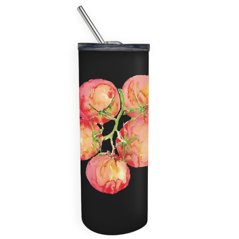 Tomato Wall Watercolor Skinny Tumbler | Artistshot