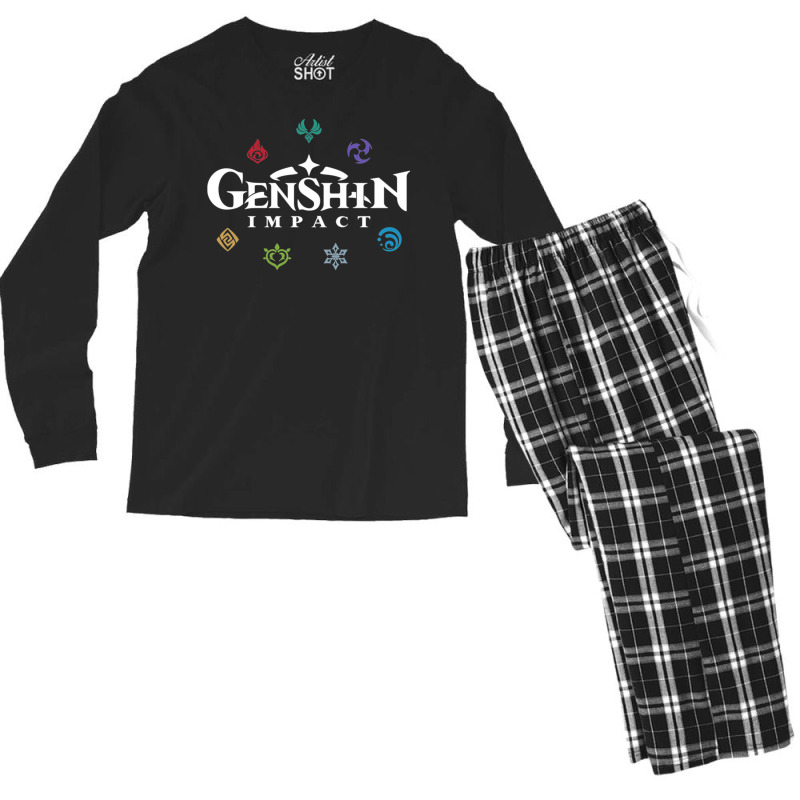 Genshin Impact Elements (colours) Men's Long Sleeve Pajama Set | Artistshot