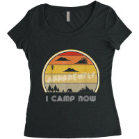 Retro Gift New Camper 1st Time Camping Apparently I Camp Now Women's Triblend Scoop T-shirt | Artistshot