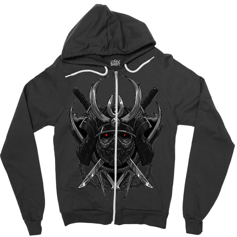 Trending Demon Samurai Helmet Japanese Warrior Zipper Hoodie by Jerhogen528 | Artistshot